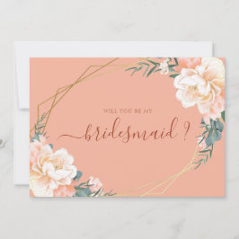 テラコッタ金ゴールドフローラは私の花嫁になる 招待状