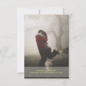 テラコッタ金ゴールド写真結婚式RSVP応答カード 出欠カード (裏面)