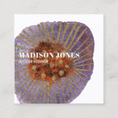 テラコッタ金ゴールド水彩インテリアデザイナー スクエア名刺 (正面)