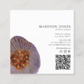 テラコッタ金ゴールド水彩インテリアデザイナー スクエア名刺 (裏面)