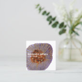 テラコッタ金ゴールド水彩インテリアデザイナー スクエア名刺 (スタンド正面)