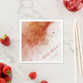 テラコッタ金ゴールド水彩 |カスタムウェディング スタンダードカクテルナプキン (インサイチュ)