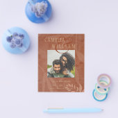 テラコッタ金ゴールド秋の結婚式PHOTO日付を保存 チラシ (シングル)