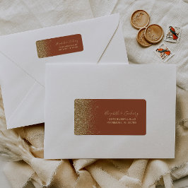 テラコッタ金ゴールド結婚グリッター差出人住所 ラベル