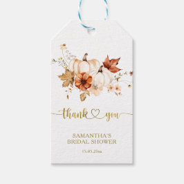 テラコッタ金ゴールド錆び秋ブライダルシャワーの恩恵 ギフトタグ