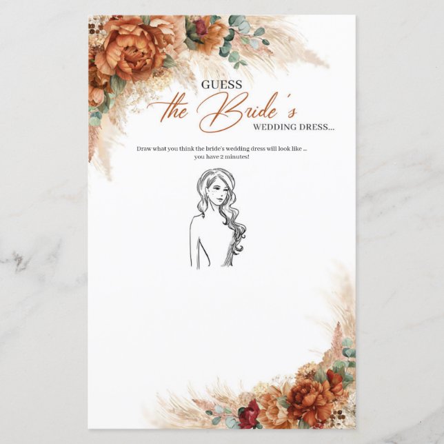 テラコッタ銅フローラ花嫁のドレスを推測 (正面)