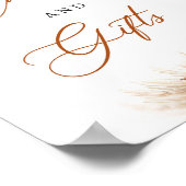 テラコッタ銅花の緑のカードとギフト ポスター (角)