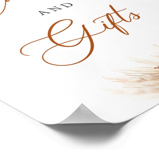 テラコッタ銅花の緑のカードとギフト ポスター (角)