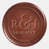 テラコッタ銅製ワックスシール(イニシャル付) ラウンドシール (正面)