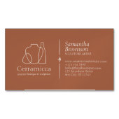 テラコッタ陶器彫刻花瓶陶磁器 マグネット名刺 (正面)