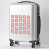 テラコッタ風 カスタマイズ可能 スクエア数字ステッカー シール (スーツケース)