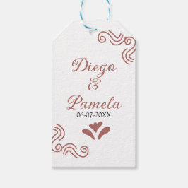 テラコッタ黒スペインのい結婚素朴な夫婦は ギフトタグ