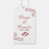 テラコッタ黒スペインのい結婚素朴な夫婦は ギフトタグ (裏面)