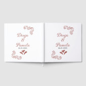 テラコッタ黒スペインのい結婚素朴な夫婦は ゲストブック (全面)