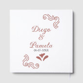 テラコッタ黒スペインのい結婚素朴な夫婦は ゲストブック (裏面)