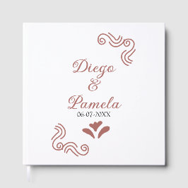 テラコッタ黒スペインのい結婚素朴な夫婦は ゲストブック