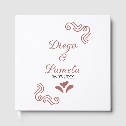 テラコッタ黒スペインのい結婚素朴な夫婦は ゲストブック (正面)