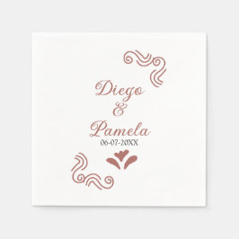 テラコッタ黒スペインのい結婚素朴な夫婦は スタンダードカクテルナプキン