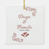 テラコッタ黒スペインのい結婚素朴な夫婦は セラミックオーナメント (裏面)