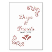 テラコッタ黒スペインのい結婚素朴な夫婦は テーブルナンバー (裏面)