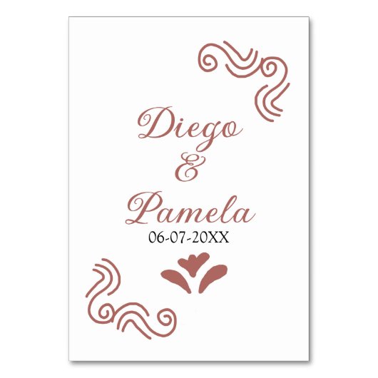 テラコッタ黒スペインのい結婚素朴な夫婦は テーブルナンバー (正面)