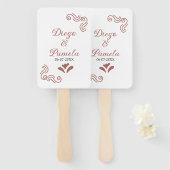 テラコッタ黒スペインのい結婚素朴な夫婦は ハンドファン (正面&裏面)