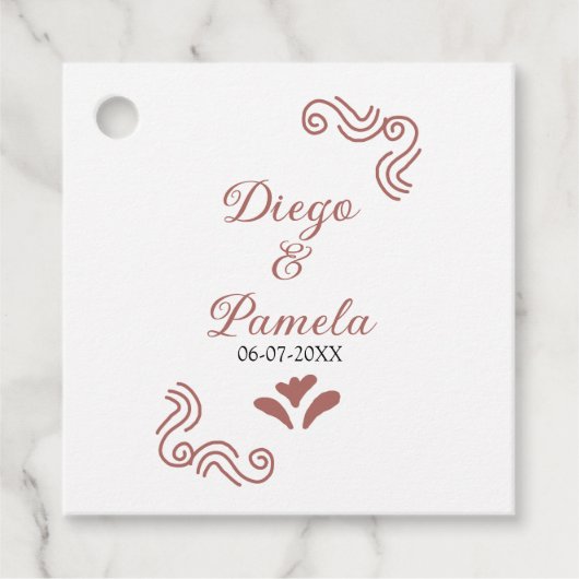 テラコッタ黒スペインのい結婚素朴な夫婦は フェイバータグ (正面)