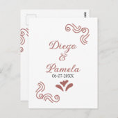 テラコッタ黒スペインのい結婚素朴な夫婦は ポストカード (正面/裏面)