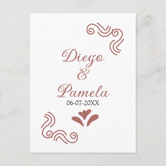 テラコッタ黒スペインのい結婚素朴な夫婦は ポストカード (正面)