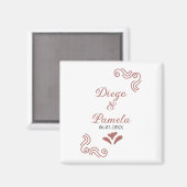 テラコッタ黒スペインのい結婚素朴な夫婦は マグネット (正面/裏面)