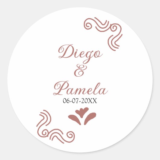 テラコッタ黒スペインのい結婚素朴な夫婦は ラウンドシール (正面)