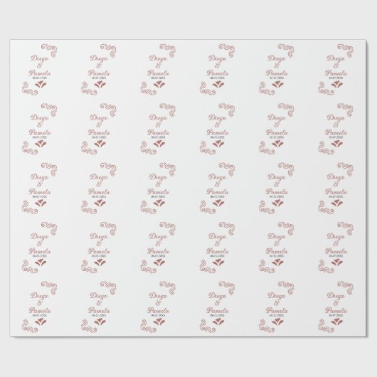 テラコッタ黒スペインのい結婚素朴な夫婦は ラッピングペーパー (フラット)