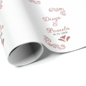 テラコッタ黒スペインのい結婚素朴な夫婦は ラッピングペーパー (ロールコーナー)