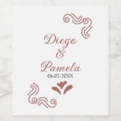 テラコッタ黒スペインのい結婚素朴な夫婦は ワインラベル (シングルラベル)