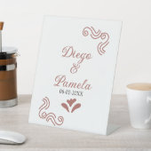 テラコッタ黒スペインのい結婚素朴な夫婦は 台座サイン (インサイチュ)