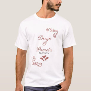 テラコッタ黒スペインのい結婚素朴な夫婦は Tシャツ