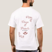 テラコッタ黒スペインのい結婚素朴な夫婦は Tシャツ (裏面)