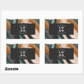 テラコッタ黒色彩の鮮やか抽象芸術ミニマルモダン 長方形シール (シート)