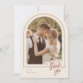 テラコッタ2写真結婚のサンキューカード 招待状 (正面)