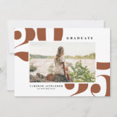 テラコッタ2025はっきりしたタイポグラフィ写真卒業 案内状 (正面)