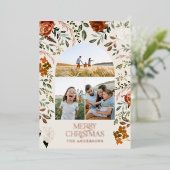 テラコッタ3写真植物学エレガントのアーチ休日 箔シーズンカード (立ち正面)