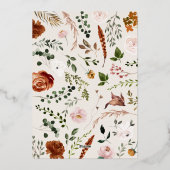 テラコッタ3写真植物学エレガントのアーチ休日 箔シーズンカード (裏面)