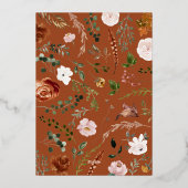 テラコッタ3写真植物学エレガントのアーチ休日 箔シーズンカード (裏面)