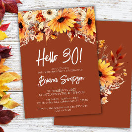 テラコッタ30th誕生日秋フローラ蝶 招待状