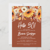 テラコッタ30th誕生日秋フローラ蝶 招待状 (正面)