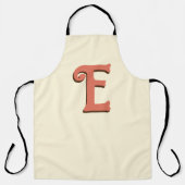 テラコッタ3Dモダンイニシャルレター |アイボリークリーム エプロン (正面)