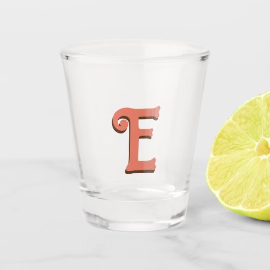 テラコッタ3Dモダンイニシャルレター |アイボリークリーム ショットグラス (正面)