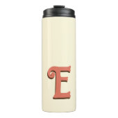 テラコッタ3Dモダンイニシャルレター |アイボリークリーム タンブラー (正面)