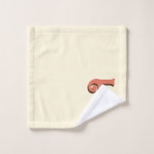 テラコッタ3Dモダンイニシャルレター |アイボリークリーム バスタオルセット (ウォッシュタオル)