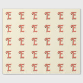 テラコッタ3Dモダンイニシャルレター |アイボリークリーム ラッピングペーパー (フラット)